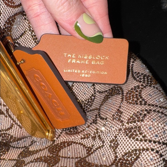 Coach Large Kisslock Frame Bag in Crystal Jacquard - Picture 3 of 9